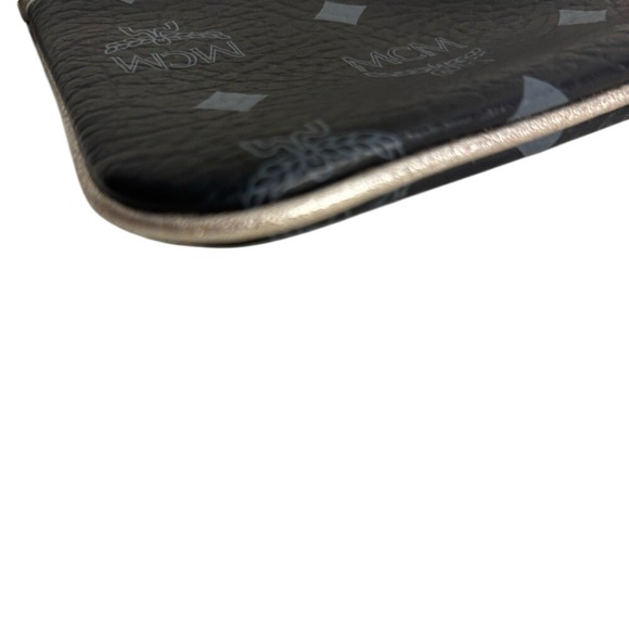 MCM Black Silver Wristlet Luxury Travel Simple Minimalist Whimsigoth Mini - Picture 5 of 9